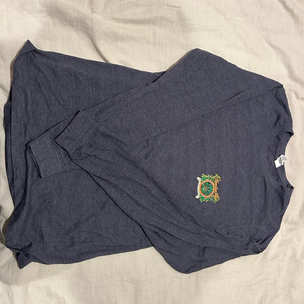 & Other Stories Navy Long Sleeve Tee with Embroidery